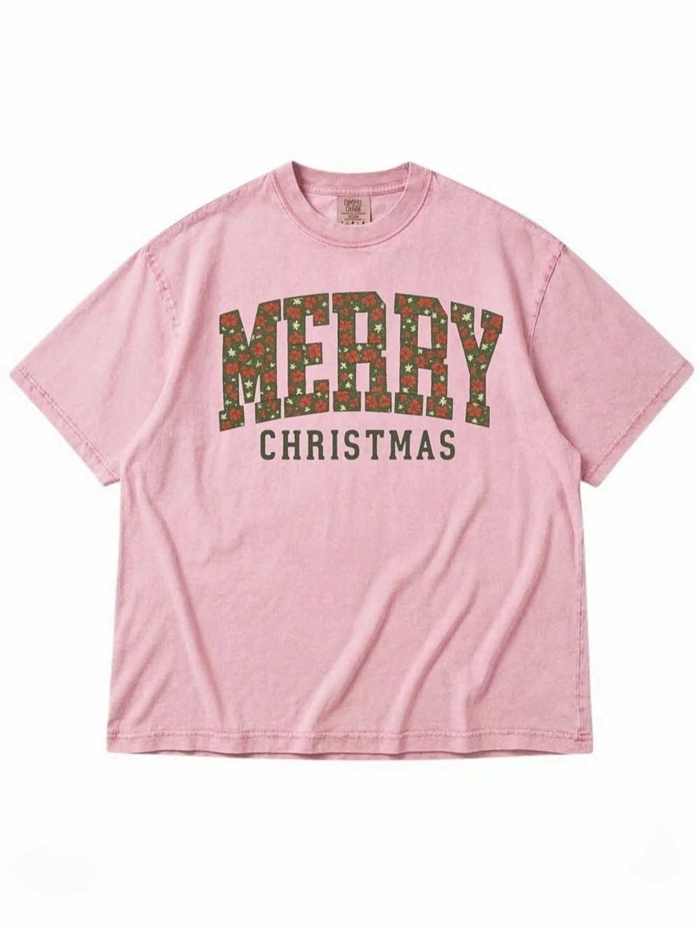 Comfort Colors Blossom Christmas Graphic Tee Like New